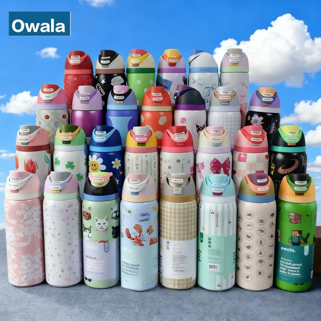 (พร้อมส่ง)OWALA freesip ขวดน้ำเก็บอุณหภูมิ โอวาล่า ความจุ 24oz/ 32oz/ วัสดุสแตนเลส 304 Owala x Minec