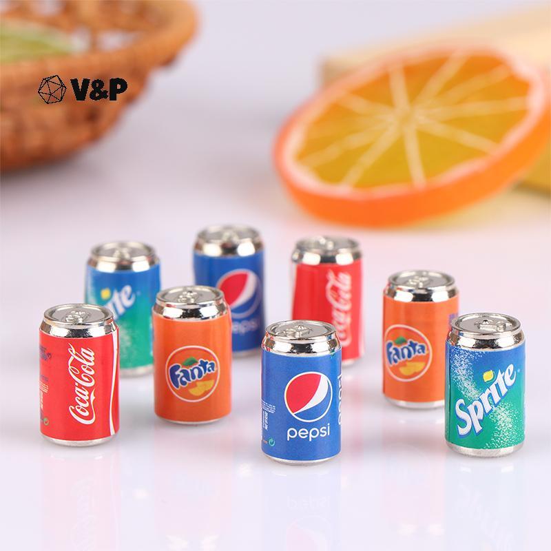 V&P 4 ชิ้น Miniature จําลองเครื่องดื่มตุ๊กตาของเล่นอาหารตุ๊กตาเครื่องดื่ม Shop ฉากของเล่น