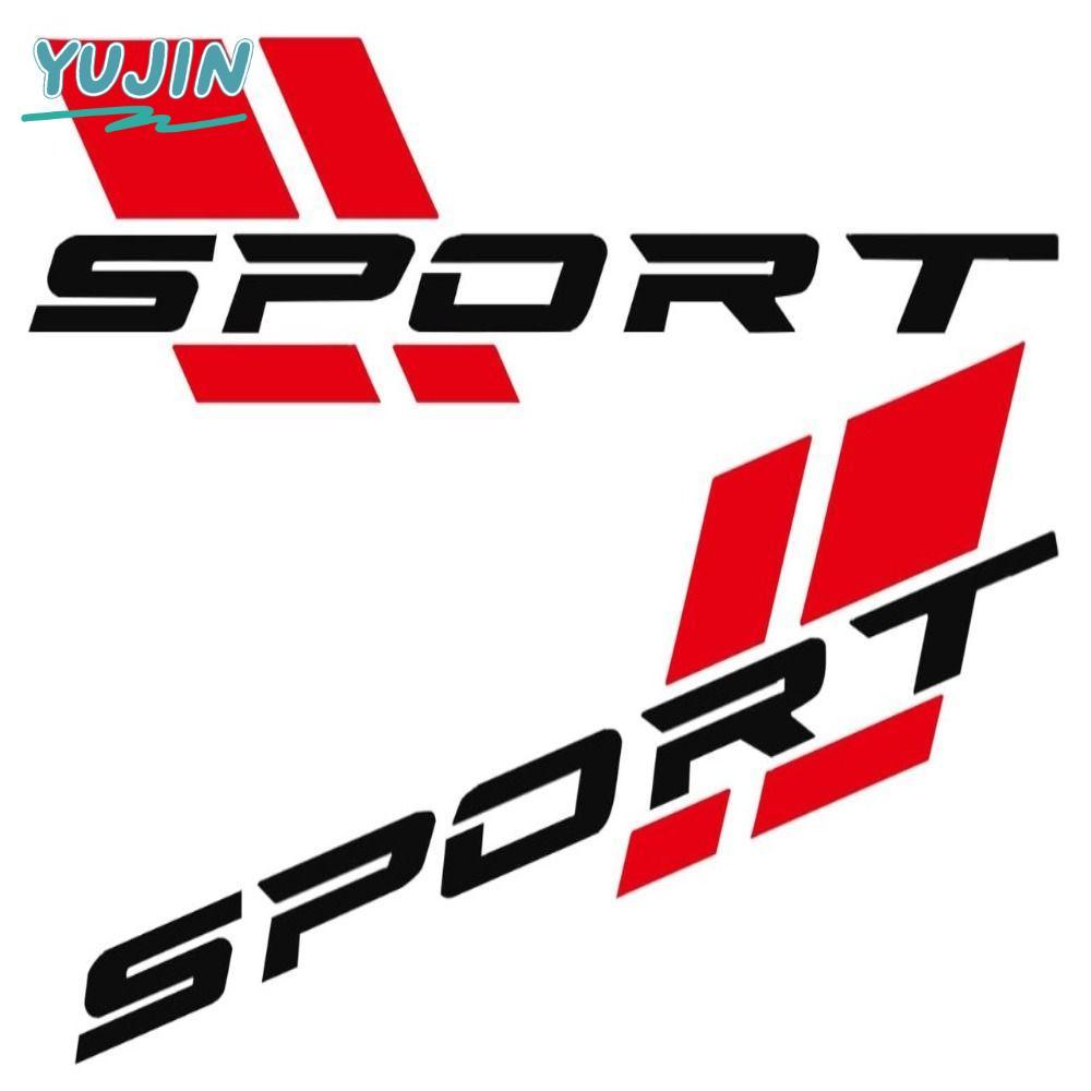 YUJIN 2 ชิ้น Sport Letter Decal, Sport Letter (ซ้ายเดียว, One Right) 15.74 นิ้ว Sport Letter สติกเกอร์รถ, ไวนิล Black&Red / White&Red / Black / White Vinyl สติกเกอร์