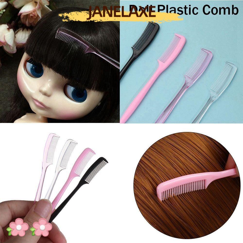 JANELAXE932JN 5 ชิ้นขนตาคิ้วหวี,โปร่งใสน่ารักหวีพลาสติก, 9 ซม./10.3 ซม./7.5 ซม.ตุ๊กตามินิหวีตุ๊กตา B