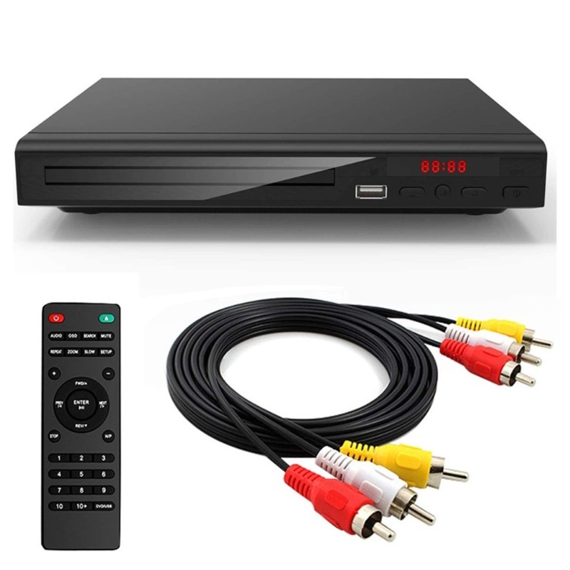 Good123 แบบพกพา Home Disc Player VCD Disc Media Player เครื่องระยะไกล USB Full 1080P บ้านกล่องมัลติม