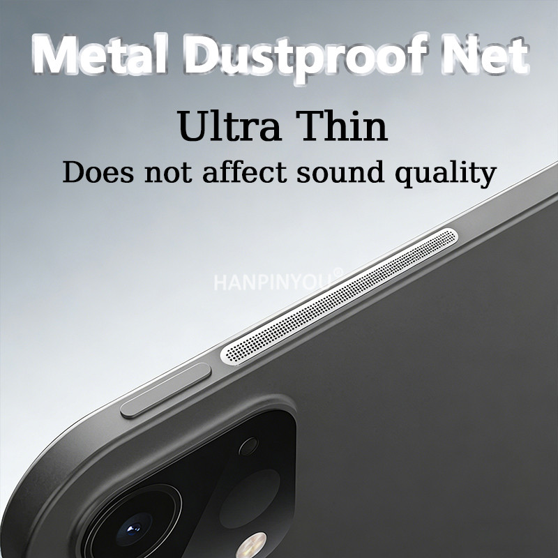 สําหรับ Apple iPad Pro 13 11 12.9 iPad Mini iPad Air 13 11 Ultra Thin โลหะกันฝุ่นสุทธิลําโพงรู AntiDust ตาข่ายฮอร์นป้องกันฝุ่น Protector Sticke ฝาครอบ