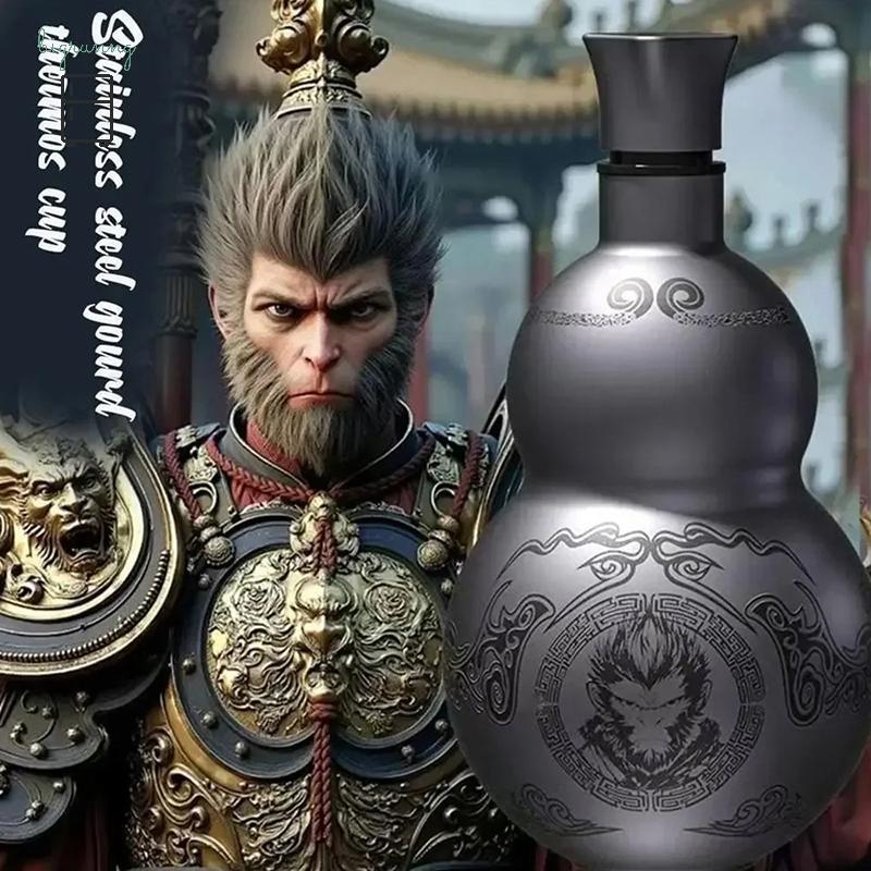 [BRN] Wukong Theme Gourd สไตล์ 500ml ขวดน้ําฉนวนกันความร้อนถ้วยเกม Hobby คอสเพลย์แบบพกพากลางแจ้งกีฬา