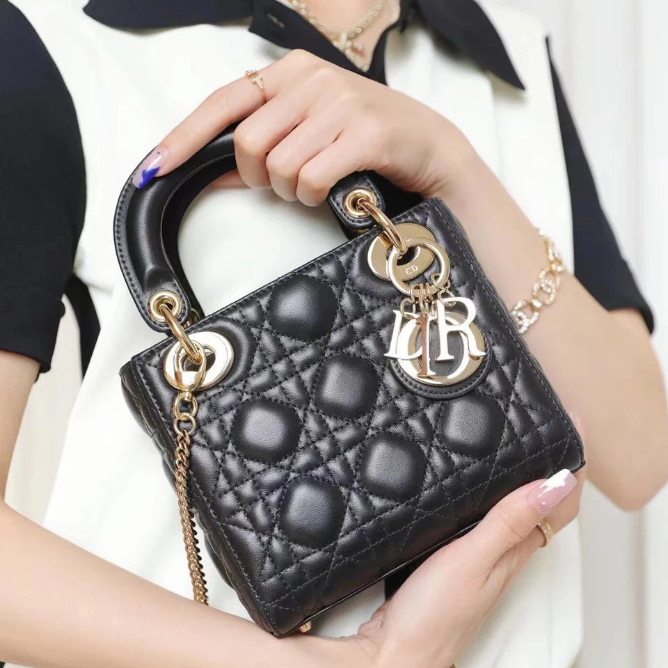 Dior Dior Dior Bag lady Three Grid Four Grid Five Grid Handbag Shoulder Bag Crossbody Bag Chain Bag 