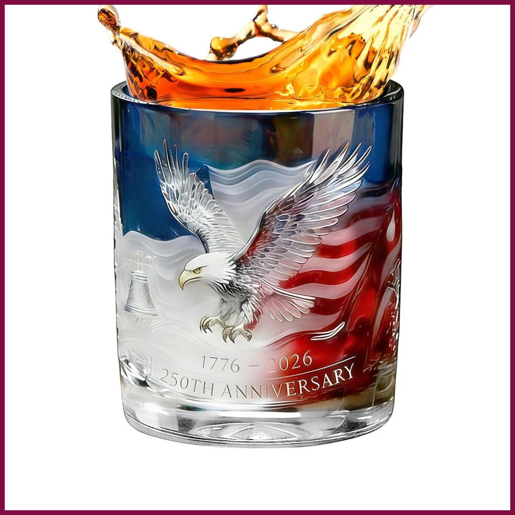 แก้ววิสกี้สําหรับผู้ชาย America 250th Drinkware Glassware วิสกี้ถ้วยดื่มสําหรับงานปาร์ตี้สําหรับชายพ่อสามี profatth