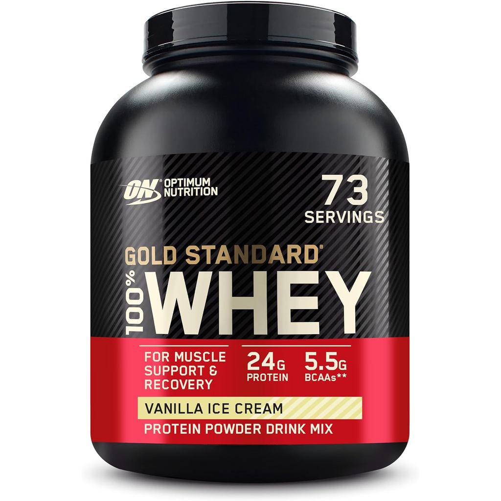Optimum Nutrition Gold Standard 100% Whey Protein Powder, Vanilla Ice Cream, 5 Pound (Packaging May 