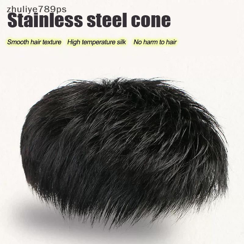 Zuliye789ps] แฟชั่นผู้ชายวิกผมสังเคราะห์เส้นใยสั้นขายผมด้านบน Blo To Cover ผมสีขาวเมดิเตอร์เรเนียนหั