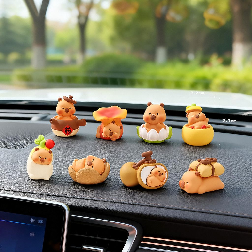 8 ชิ้นน่ารัก Kapybara Bear การเก็บรักษาสุขภาพ 3D เรซิ่น Charms สําหรับ DIY (7-301)