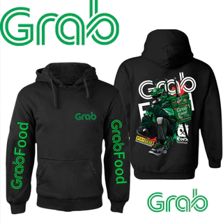 【HOT เสื้อฮู้ด】 เสื้อไรเดอร์ Grab เสื้อกันหนาว สกรีนลายตามแบบ แกร็บ ฟูด (GrabFood) M-3XL#25