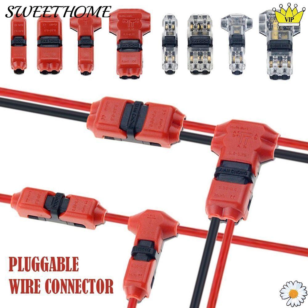 SWEETHOME 1 ชิ้นสายไฟ Crimp,ตัวเชื่อมต่อรถยนต์การเชื่อมต่อสายเคเบิล Strip Pluggable Wire Connector, 