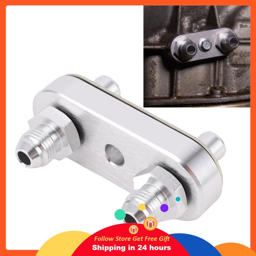 Skejnojj Fabater Transmission Cooler Lineแผ่นอะแดปเตอร์CNC MachinedอลูมิเนียมDual 6ANพอร์ตและปะเก็นเ