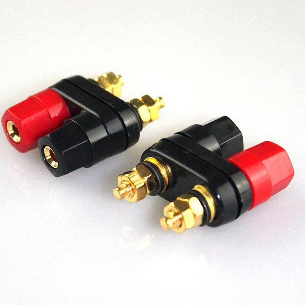 สีแดงสีดําคู่ Splicing คอลัมน์เครื่องขยายเสียงคอลัมน์เสียงการเชื่อมต่อ Terminal Banana Socket การเชื