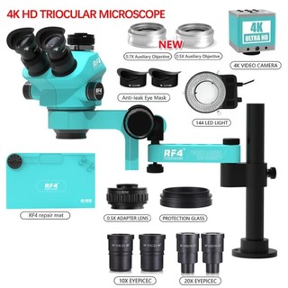 ชุดกล้องจุลทรรศน์สเตอริโอ Trinocular RF4 360 ° Rotation Articulated Arm Stands การบัดกรีโทรศัพท์ PCB ซ่อม RF7050TVPRO-F019