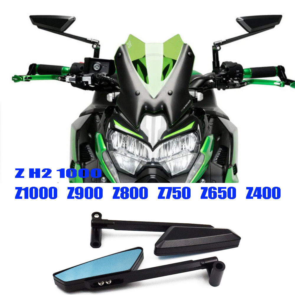Gอุปกรณ์เสริมรถจักรยานยนต์กระจกสําหรับ Kawasaki Z900 Z650 Z1000 Z H2 1000 Z800 Z750 Z400 กระจกดัดแปล