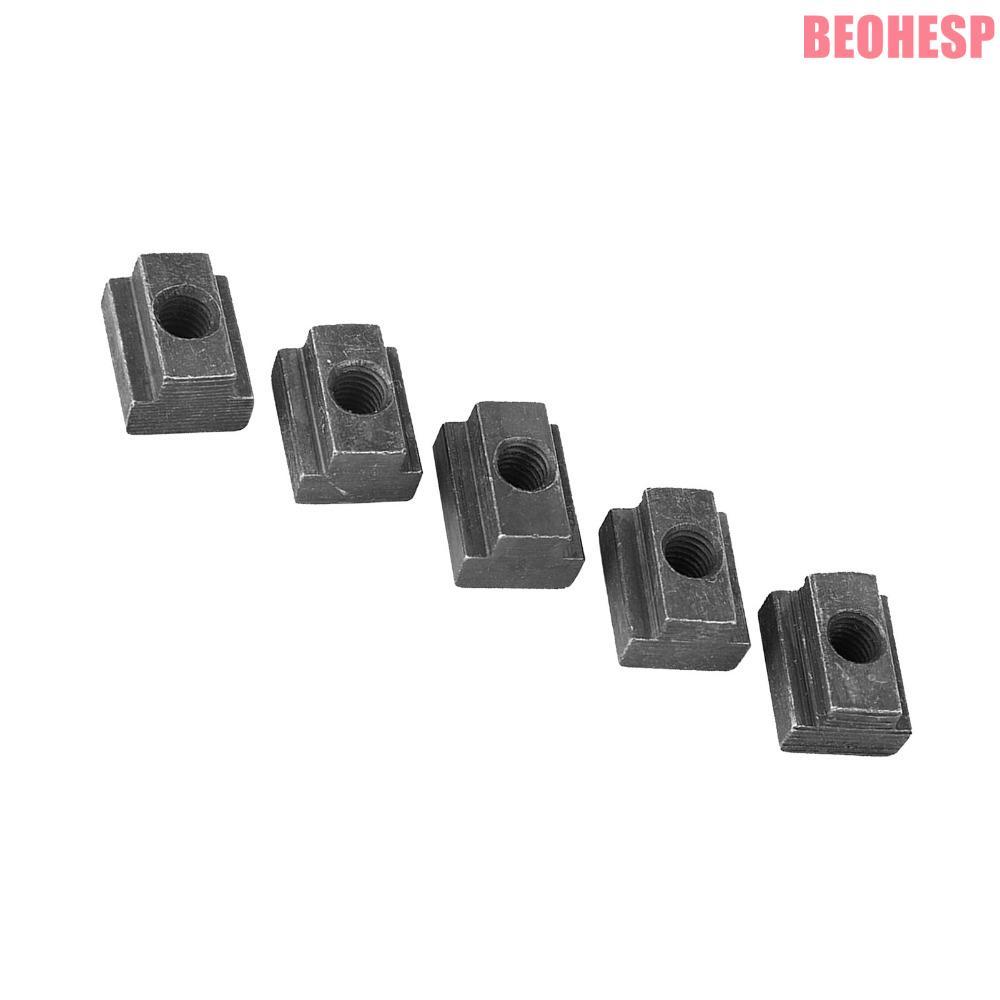 BEOHESP 5 ชิ้น T-Slot Nut, สีดําออกไซด์เกรด 8.8 T Slot Nuts, M8 ด้าย 45 เหล็กคาร์บอนค้อนหัว Fastener