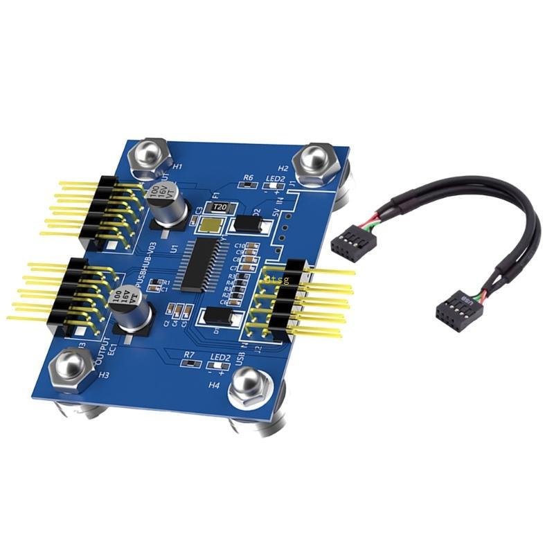 Btsg USB 2 0 9Pin Header Splitter Adapter สําหรับเมนบอร์ดการขยายพอร์ตภายใน