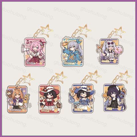 HT2 Honkai Star Rail Elysia Kiana อะคริลิคพวงกุญแจกระเป๋าเป้สะพายหลังจี้กระเป๋าอุปกรณ์เสริมอะนิเมะ P