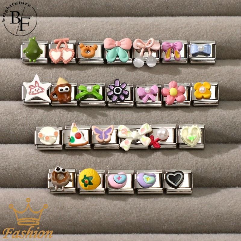 สร้อยข้อมือ Love Star ดอกไม้อิตาเลียน charm สแตนเลส แบบ DIY เรโทร สำหรับตกแต่ง