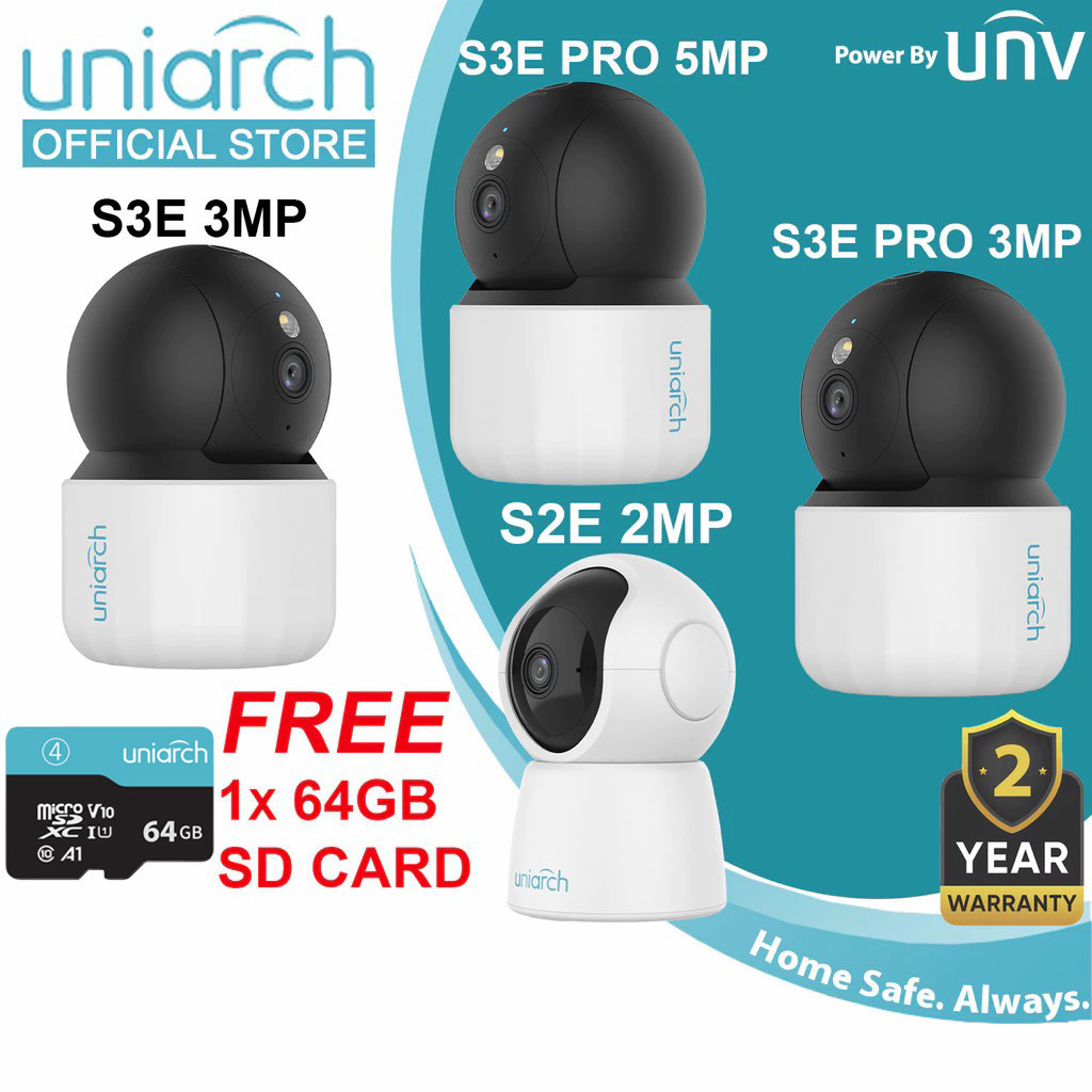 Uniarch Indoor รุ่น S2E 2MP/S3E 3MP/S3E Pro 3MP 5MP Two Way Talk Security CCTV Camera โดย UNV [ฟรีกา