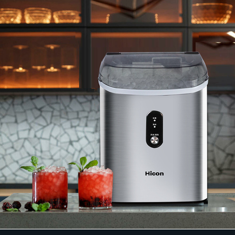 Hicon Huikang เครื่องทําน้ําแข็งในครัวเรือนขนาดเล็กมินิเดสก์ท็อปเครื่องทําน้ําแข็งแข็งอัตโนมัติ HZB-