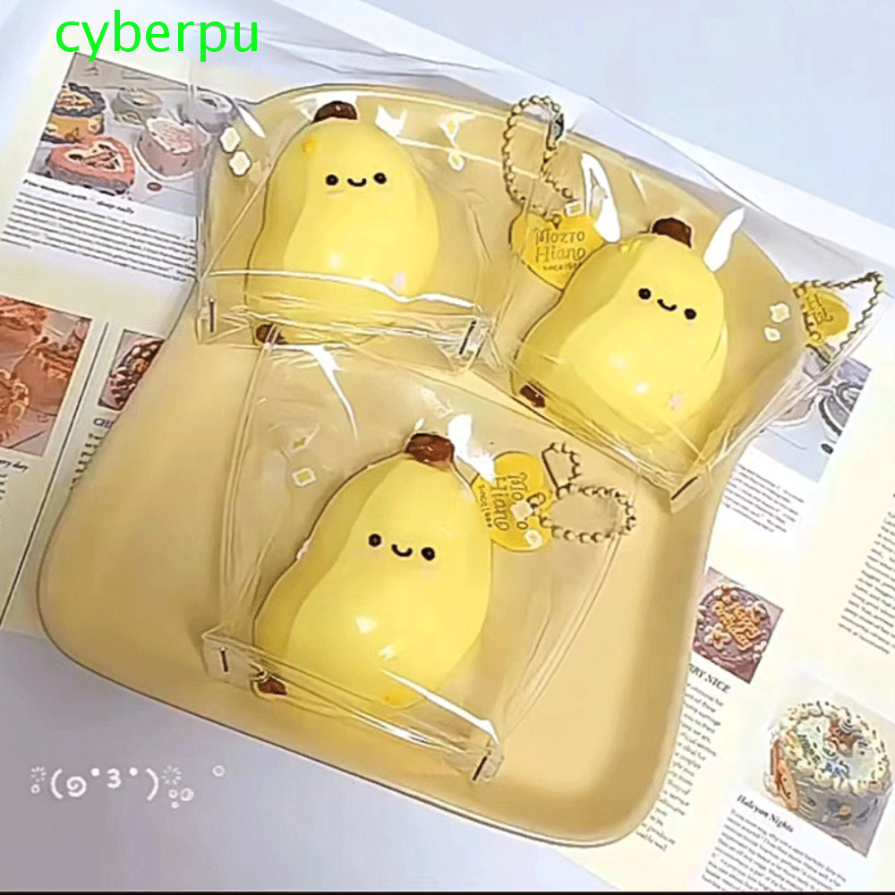 CYBERPULLSE Super Elastic Fruit Toys, Super Soft Cute Simulation Banana Squeeze Toy, Random Deformat