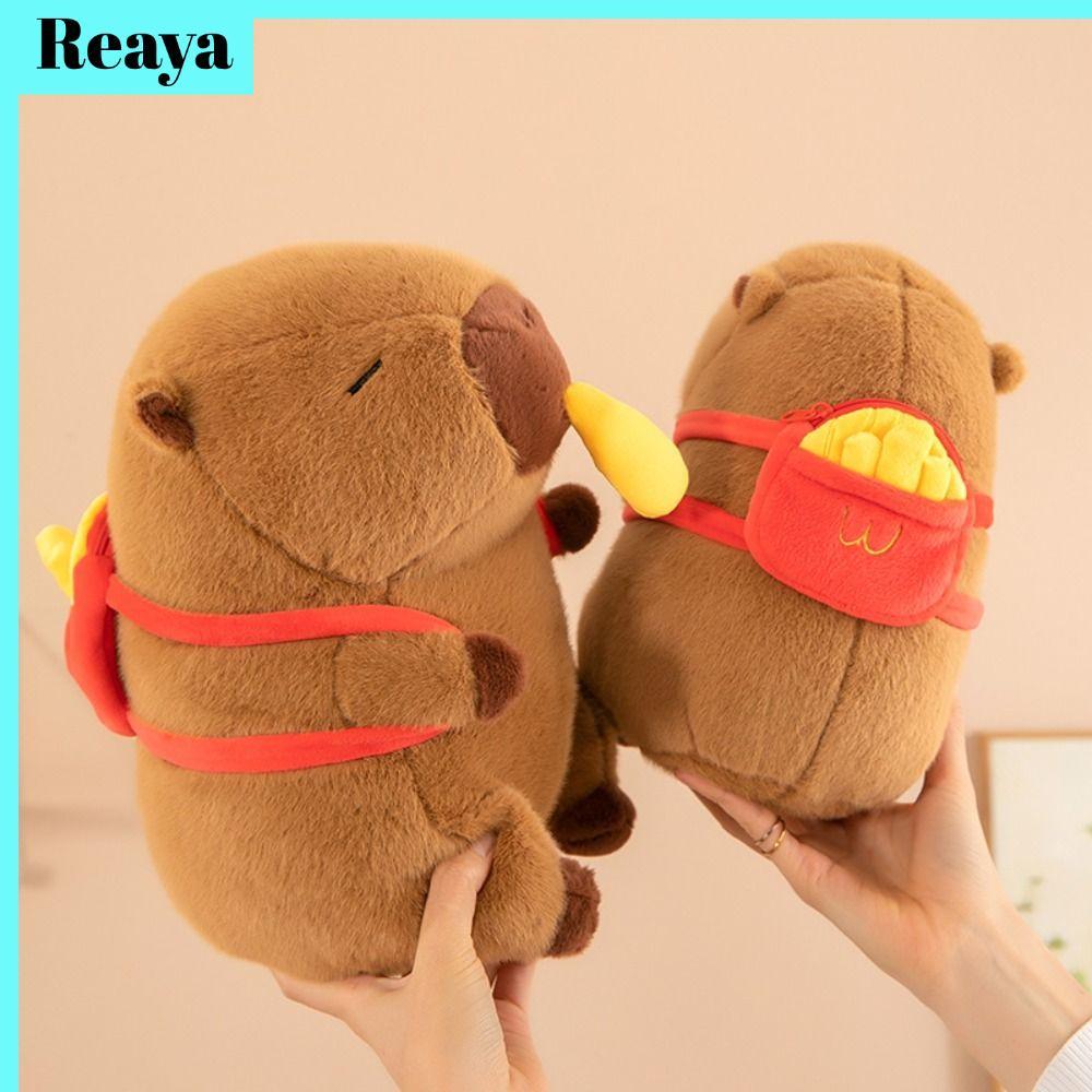 Reaya Capybara ตุ๊กตา, น่ารัก 25/35/45/55 ซม. Plush Capybara, การ์ตูน 25/30/40/50 ซม. แฮมเบอร์เกอร์ French Fries ตุ๊กตา