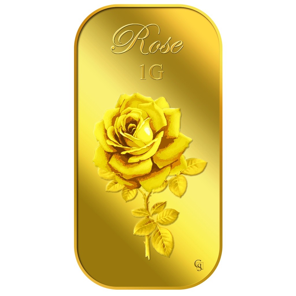 GC4 Puregold 1g Big Rose (Series 2) Pure Gold Bar l 999.9 Pure Gold