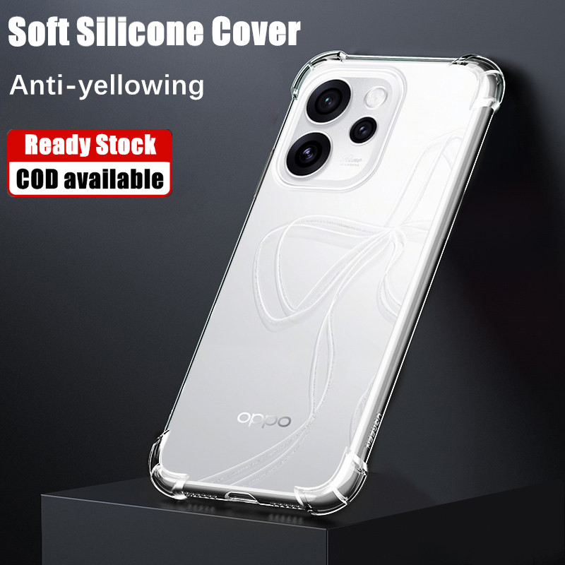 สําหรับ OPPO Reno 15C CPH2801 Slim Crystal Clear Soft Silicone Jelly Case พร้อมสี่มุมเสริมฝาครอบโปร่