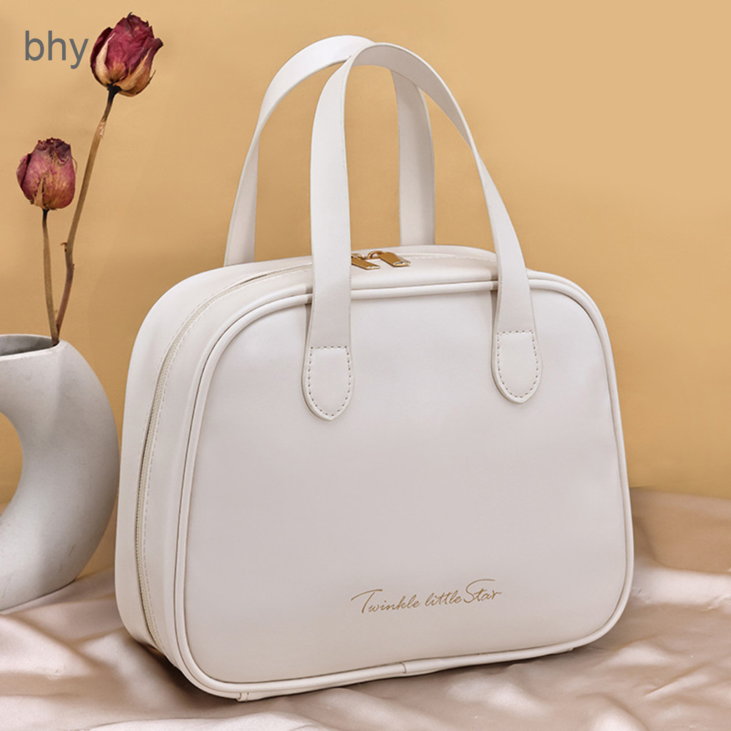 [BHY]LagunaCrescent Moon Handbag Large Capacity Cosmetic Bag Stylish Attrent Cosmetic Bag Partitione