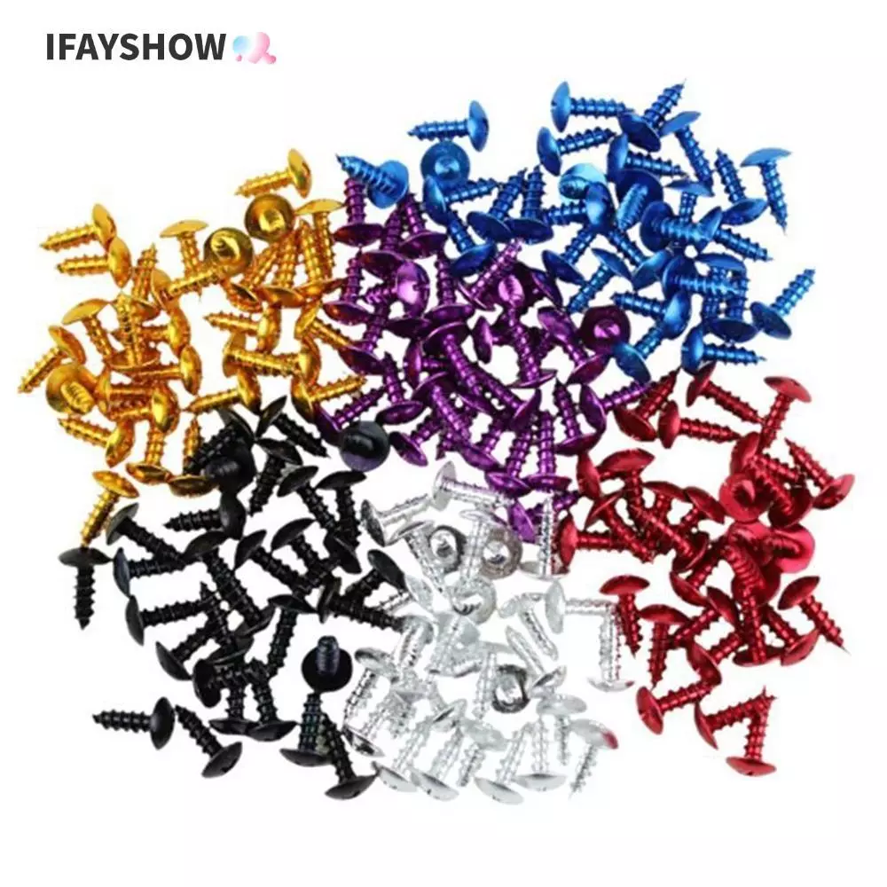 IFAYSHOW 30 ชิ้นสกรูแตะตัวเอง, อลูมิเนียมอัลลอยด์สากลชุดสลักเกลียวตกแต่ง, Body Repair สีสัน M5x16 สกรูรถจักรยานยนต์สําหรับการปรับเปลี่ยนรถจักรยานยนต์