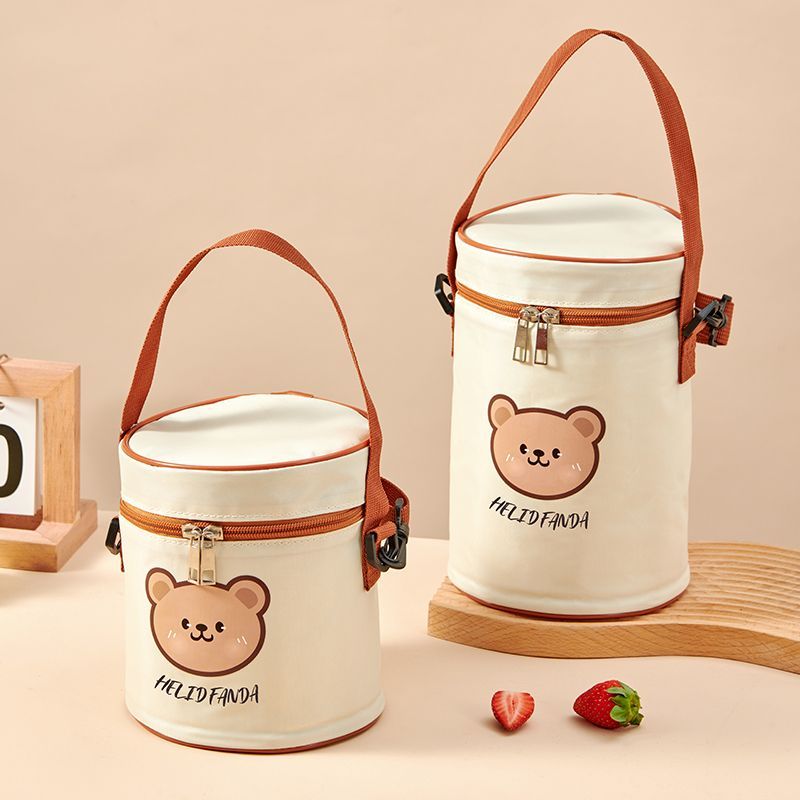 Lunch Box Handbag Cute Cartoon Lunch Bag Storage Insulation Bag Canvas Lunch Box Bag Thickened Insul