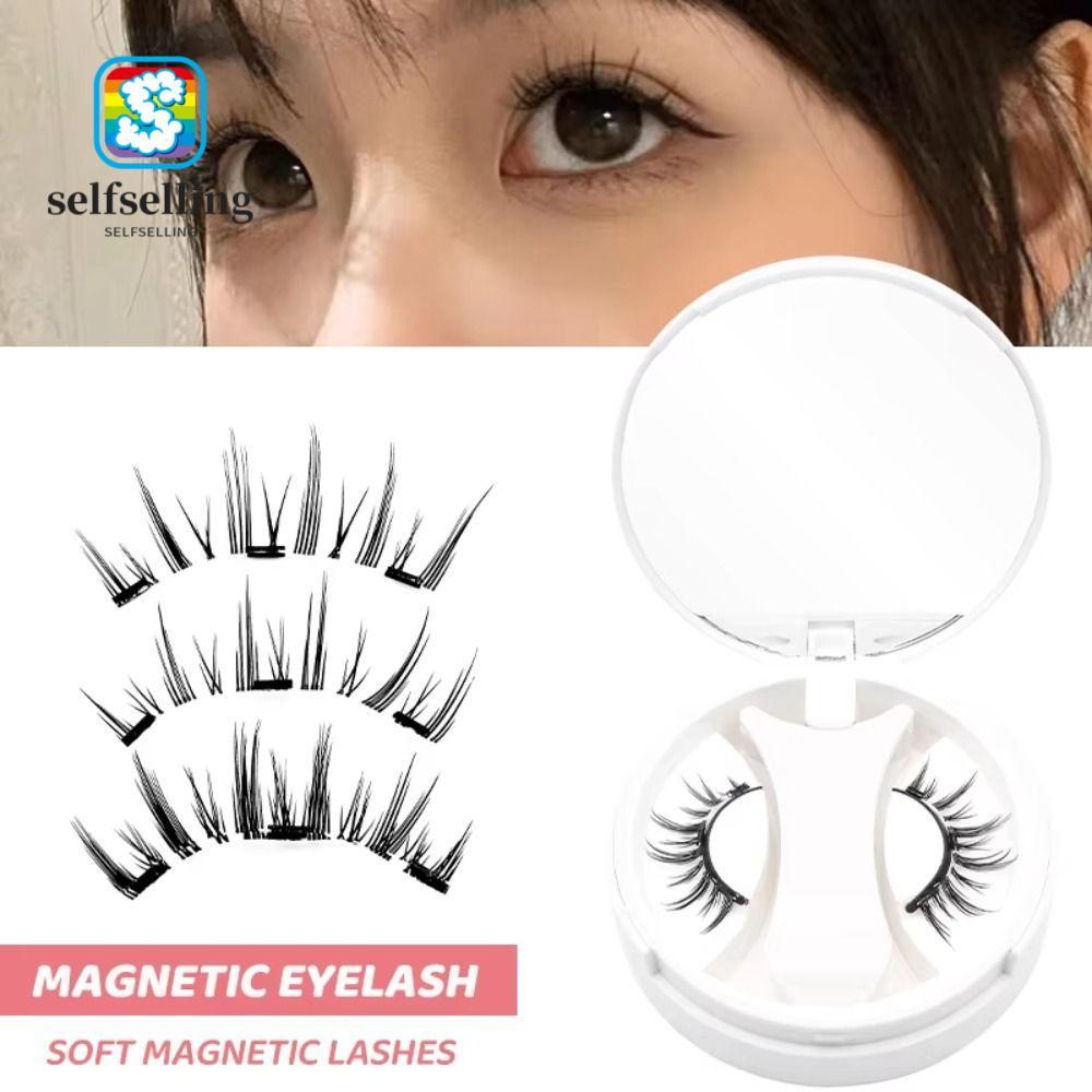 SELFS Manga Lashes, ทําซ้ําใช้งานง่ายขนตาแม่เหล็กพร้อม Applicator, แฟชั่นไม่จําเป็นต้องกาวขนตาปลอมธร