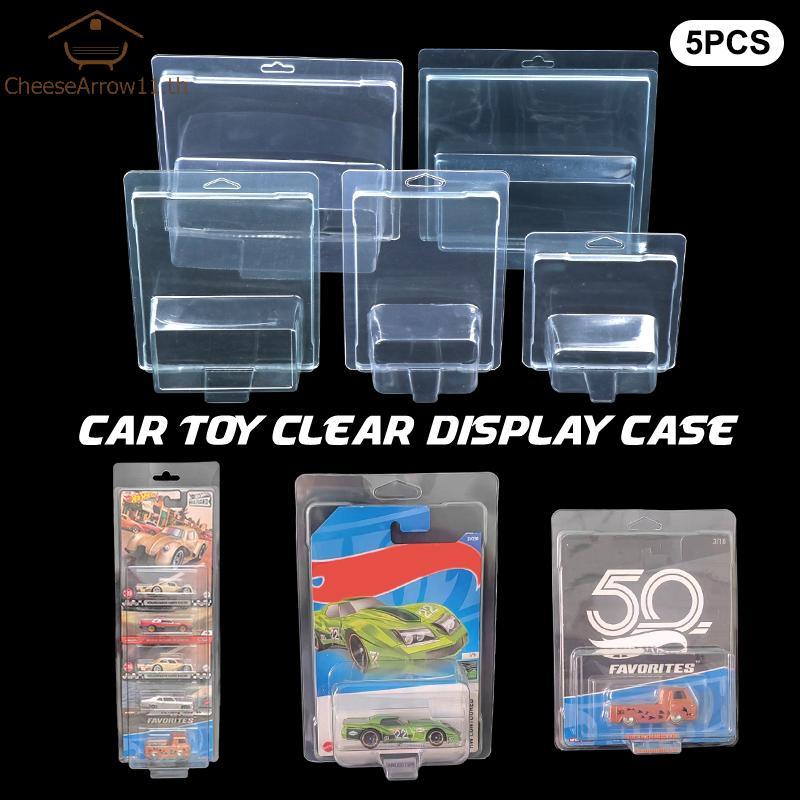 ชุดเคสโปร่งใส 5pcs สำหรับรถเล่น Hotwheels พร้อมกล่องบอร์ด เหมาะสำหรับสะสมและเป็นของขวัญ