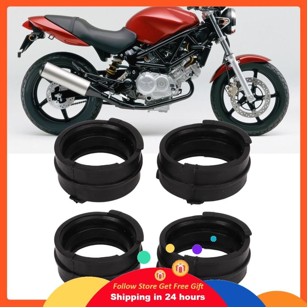 Skejnojj Skejnojj ชิ้นส่วนรถยนต์ 4 ชิ้นท่อร่วมไอดีคาร์บูเรเตอร์รองเท้าข้อต่อเปลี่ยนยางสีดำสำหรับ Mag