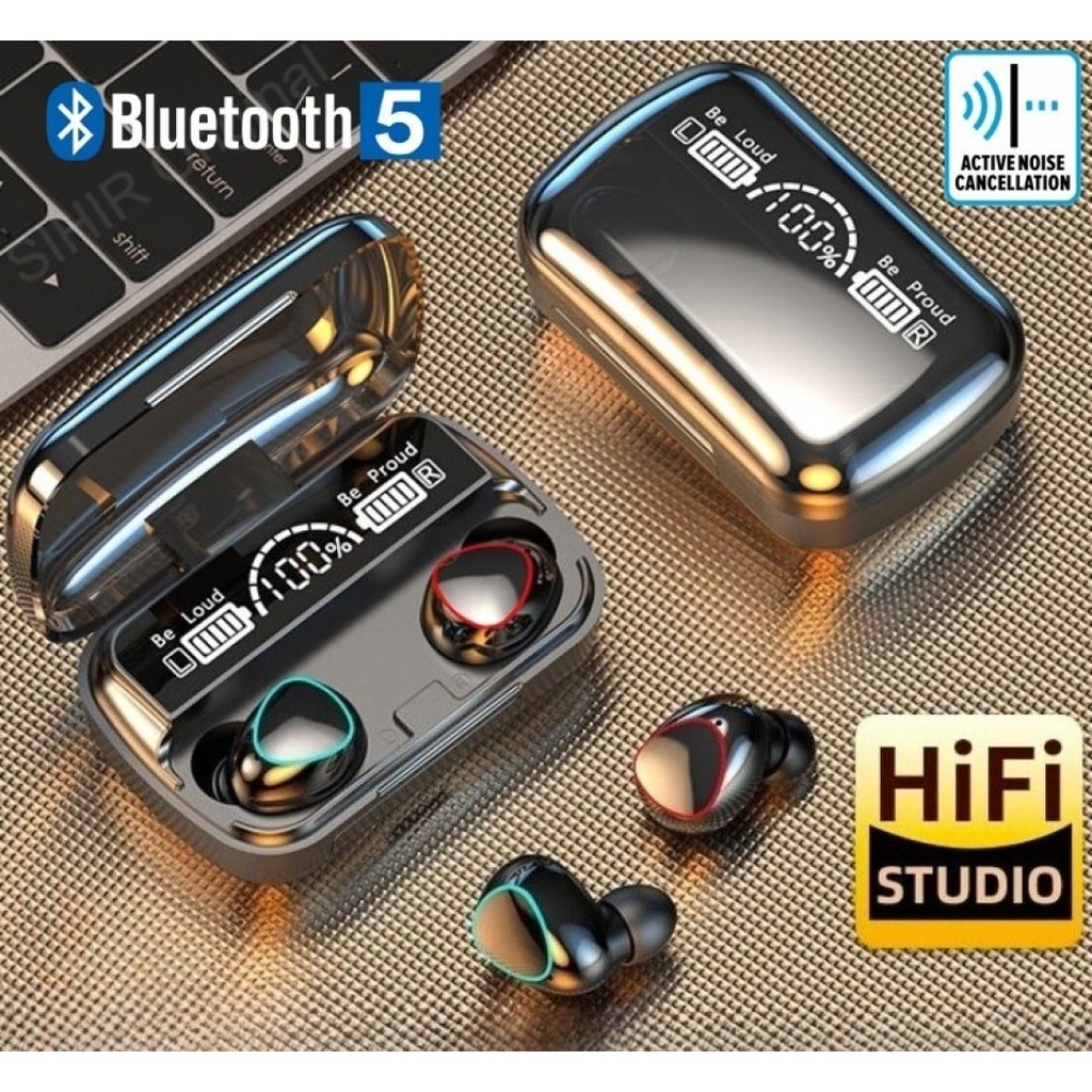 M10 5 1 Bluetooth Headphone Wireless Earphone Gaming Earbuds TWS Earfone Bluetooth 9D Sound LED Disp