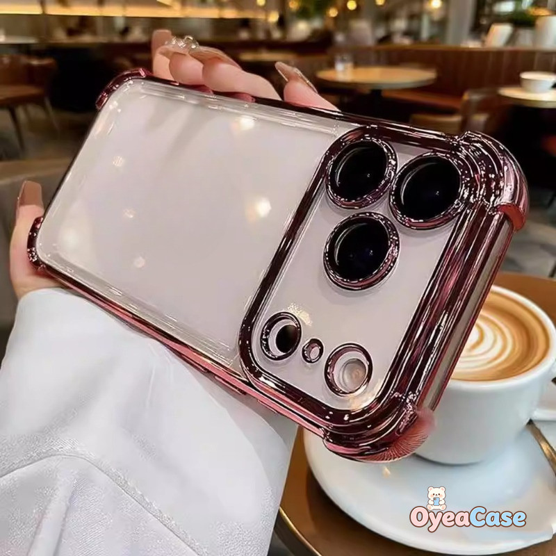 หรูหราสี่มุม Electroplated Clear สําหรับ Samsung Galaxy