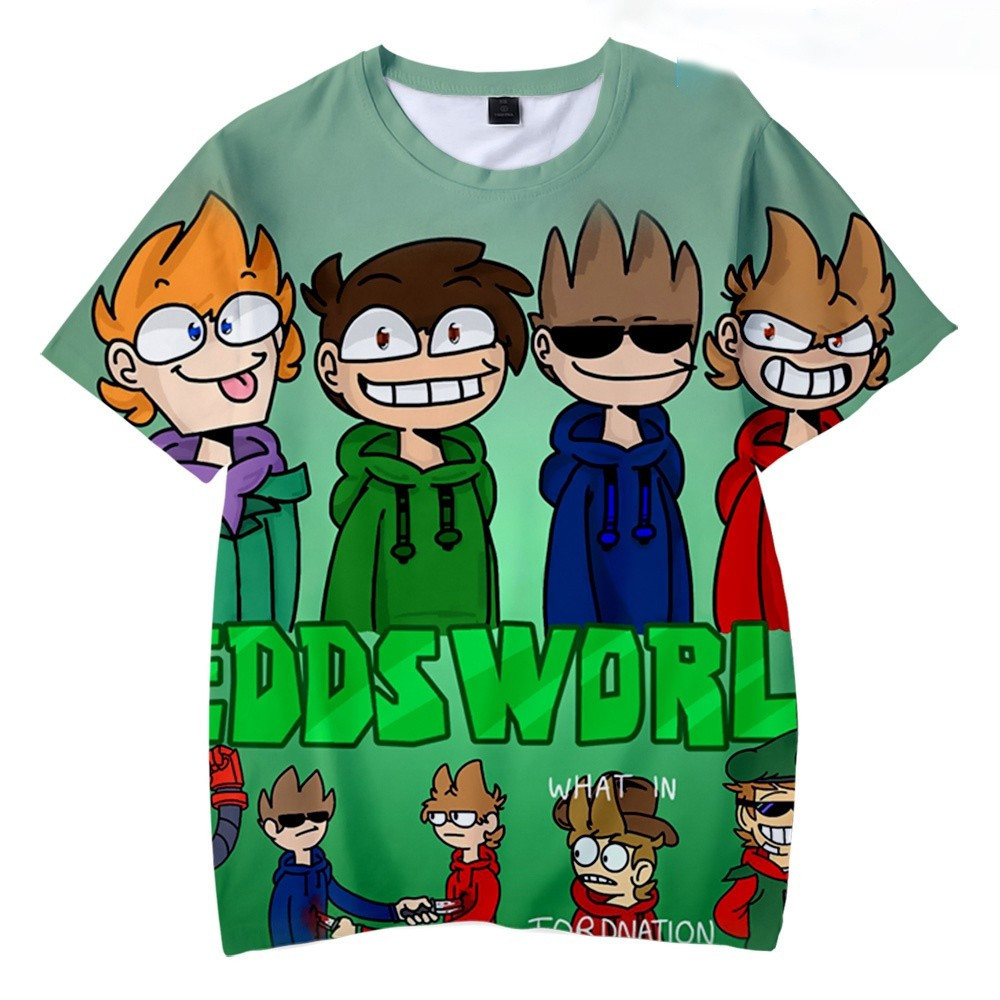 อะนิเมะ Eddsworld Box Big Mode Summer Man Hip Hop Woman Boy Girl Top Game EDDSWORLD Boy Box Camiseta