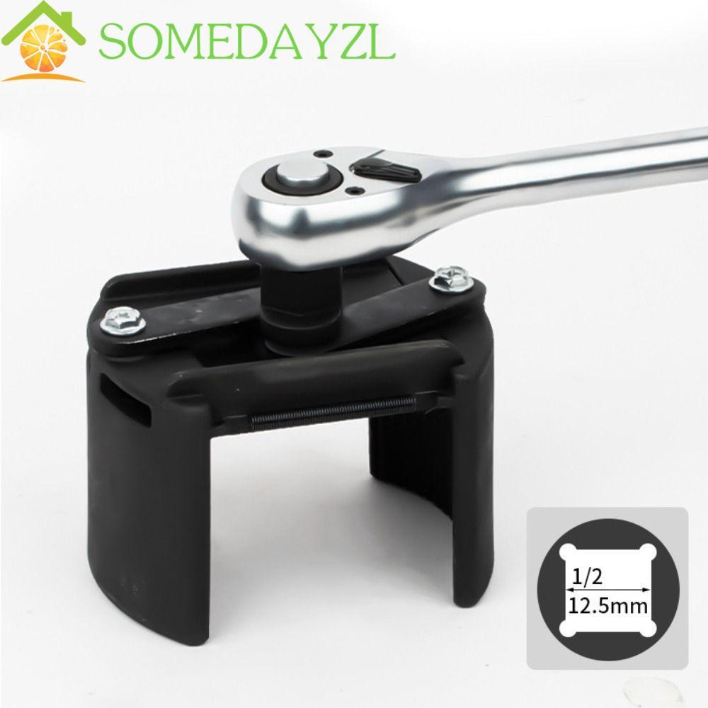 SOMEDAYZL ประแจกรองน้ํามันสองขากรรไกร, เหล็กหล่อปรับ Heavy-Duty โลหะแยก, มัลติฟังก์ชั่น U ประเภทแบบพกพา Two Claw เครื่องมือถอดชิ้นส่วนอุปกรณ์เสริมรถจักรยานยนต์