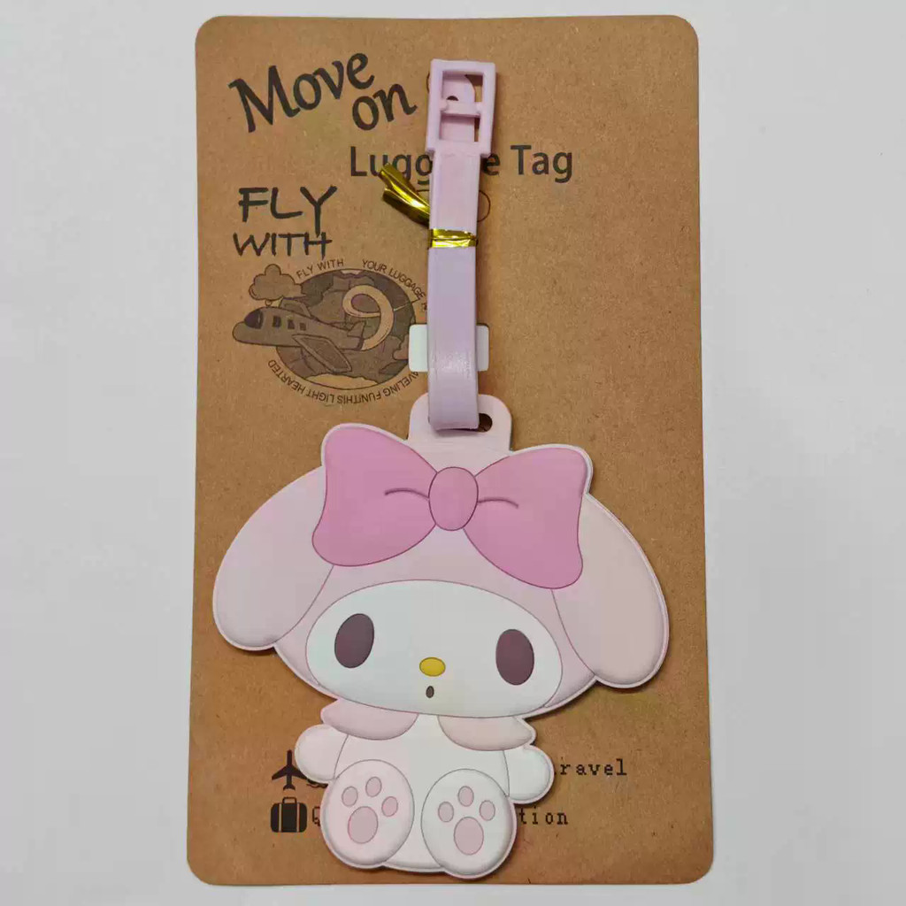 1 ชิ้น Kuromi Melody แท็กกระเป๋าเดินทางจี้อุปกรณ์เสริม Travel Essentials Airport ตรวจสอบรายการกระเป๋าเดินทาง Anti-Lost แท็ก Boarding Pass