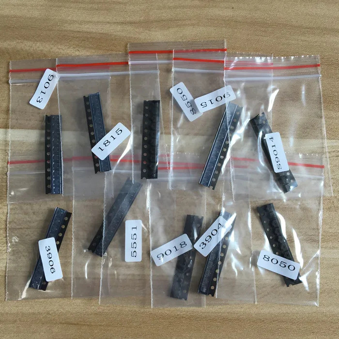 SOT-23 ชุดทรานซิสเตอร์ SMD S9013 S9014 S9015 S9018 MMBT3904 MMBT3906 SS8050 SS8550 2N5551 2SC1815 รว