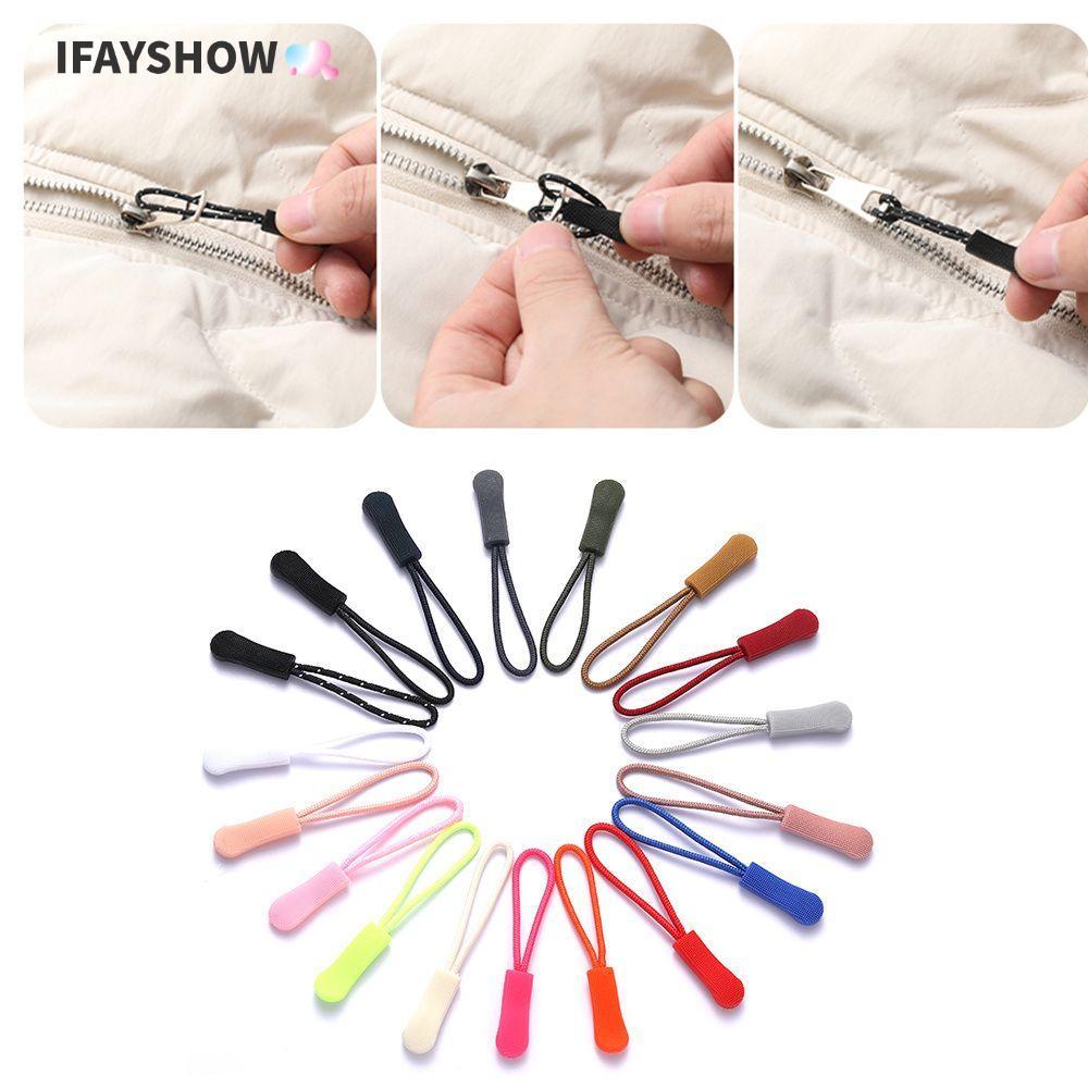 IFAYSHOW ซิปกระเป๋ากลางแจ้ง Fixer สายซิปคลิปที่ถอดออกได้หัวเข็มขัดหักสายไฟเชือก Pullers