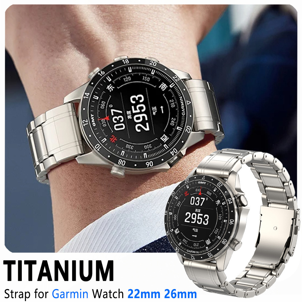22 มม.26 มม.ไทเทเนียมสําหรับนาฬิกา Garmin Fenix 8 7X 7Pro Enduro 3 2 สร้อยข้อมือธุรกิจสําหรับนาฬิกา 