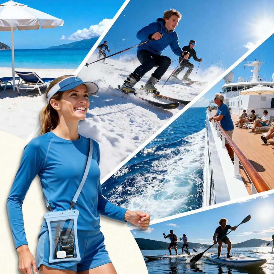 ซองโทรศัทพ์กันน้ำ สงกรานต์ ขนาดใหญ่ กระเป๋าคู่ ลอยน้ำได้ ทัชสกรีนได้ กระเป๋าใส่ของกันน้ํา ส่งจากกทม.