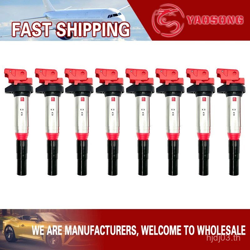 8PCS สําหรับ BMW 5 6 7 8 X5 X6 X7 M POWER N62 N63 S63 4.0T 4.4T 4.8 V8 คอยล์จุดระเบิด UF667 12137559