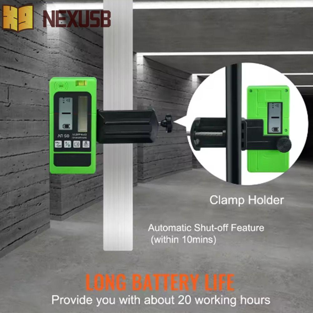 NEXUSBEAM เครื่องตรวจจับตัวรับสัญญาณสายเลเซอร์,จอแสดงผล LCD ระยะการทํางาน 50 ม. เครื่องรับสัญญาณเลเซอร์, ไฟ Led สองด้านกลับ-lit ปรับเสียงสีเขียวและลําแสงสีแดงเครื่องตรวจจับ
