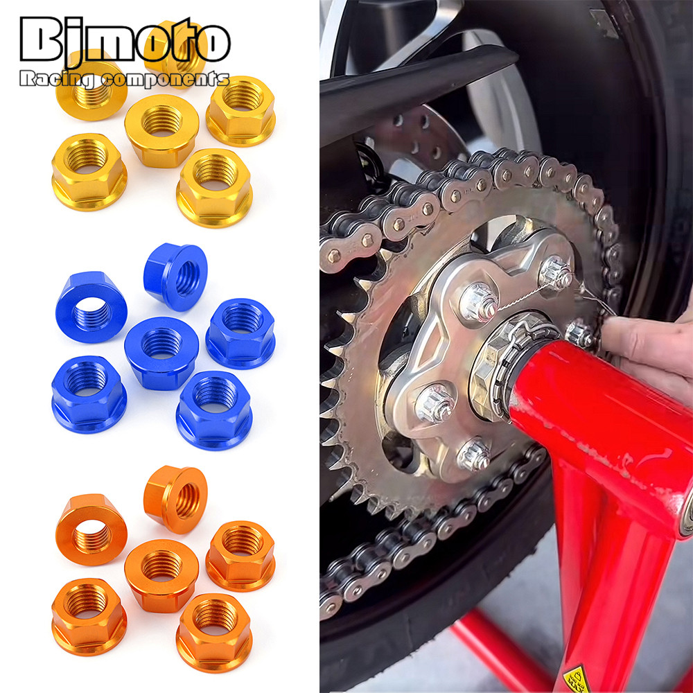 6PCS ด้านหลังเฟืองโซ่ฝาครอบ Nut สําหรับ MV Agusta Brutale 1000 RR RS 2021 2022 2023 2024 สําหรับ Yam