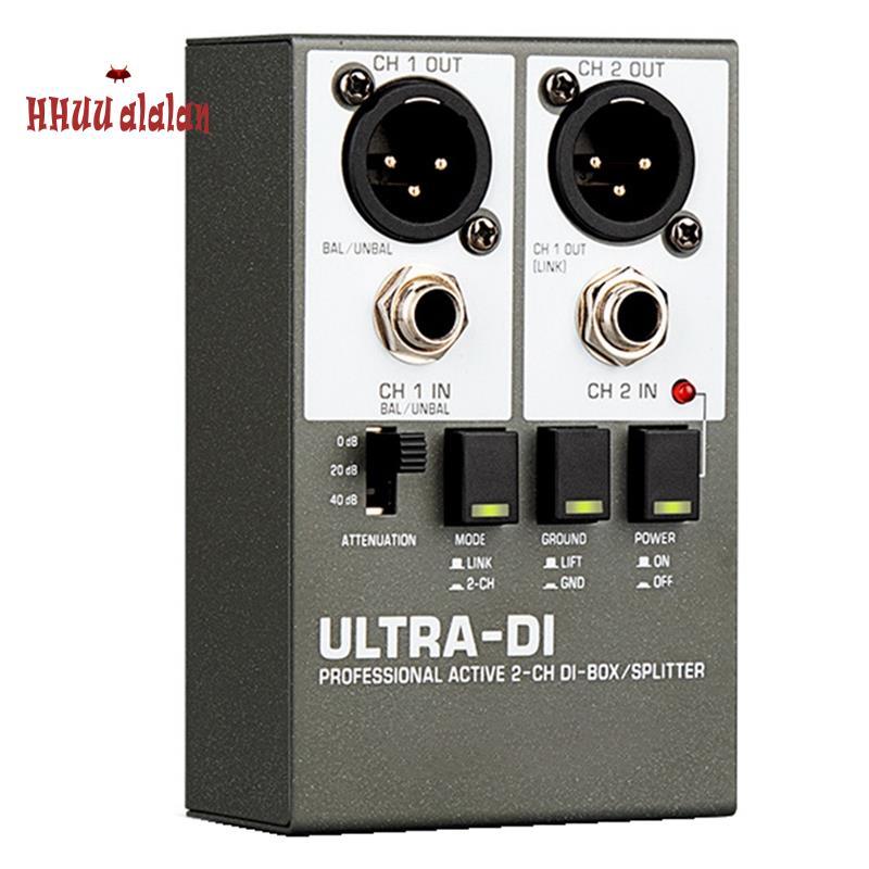 [ความเร็วสูง H]กล่อง Passive Impedance Converter DI Box Effects 2-Channel ความถี่สูงสําหรับ Stage Audio Isolator