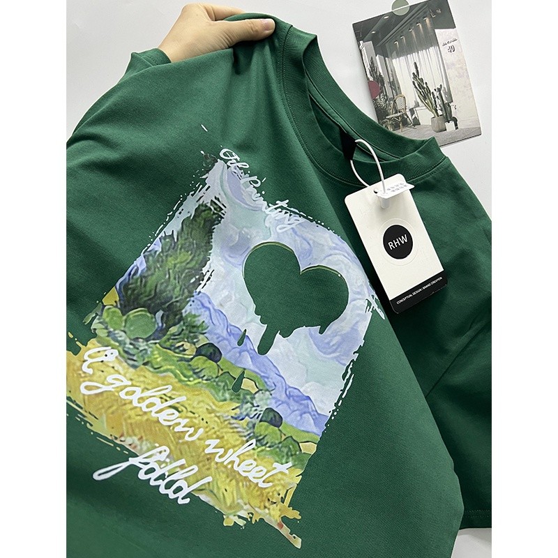 Livemurch เสื้อยืดแขนสั้นผู้หญิงโอเวอร์ไซส์เสื้อยืดอินเทรนด์ผ้าฝ้ายผู้ชายและผู้หญิง 100 หญิงชายสั้นพ