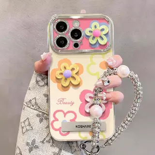 เคสโทรศัพท์ลายดอกไม้ ใช้ได้กับ iPhone 11/12/13/14/15Pro/17Pro/16ProMax, X/MAX/XR, 7/8P คุณภาพสูง สำหรับหน้าจอขนาดใหญ่