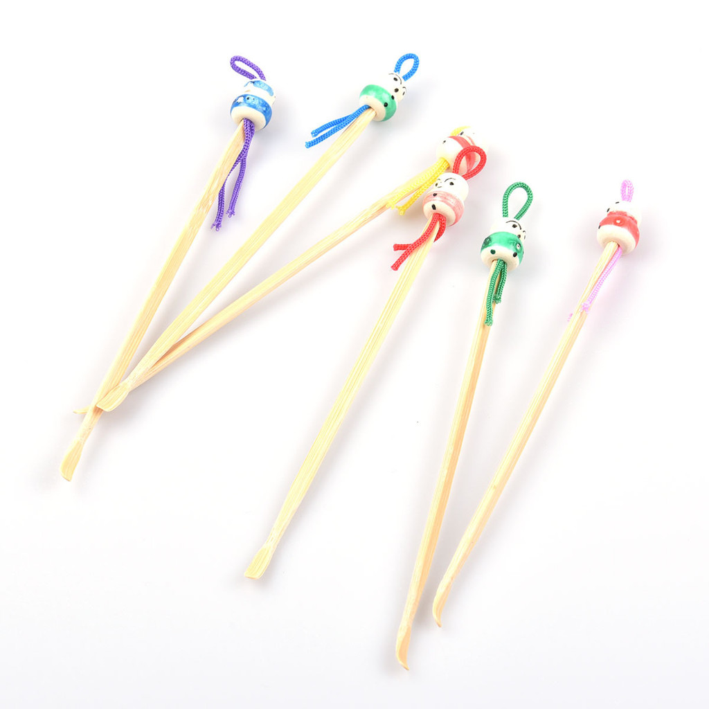 Popular~Natural bamboo ear pick, ear cleaner, cartoon version wooden Chinese doll ear pick 1g3z
